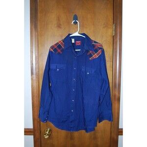 Chute #1 Western Shirt Men Medium Pearl Snap Plaid Accent Long Sleeve